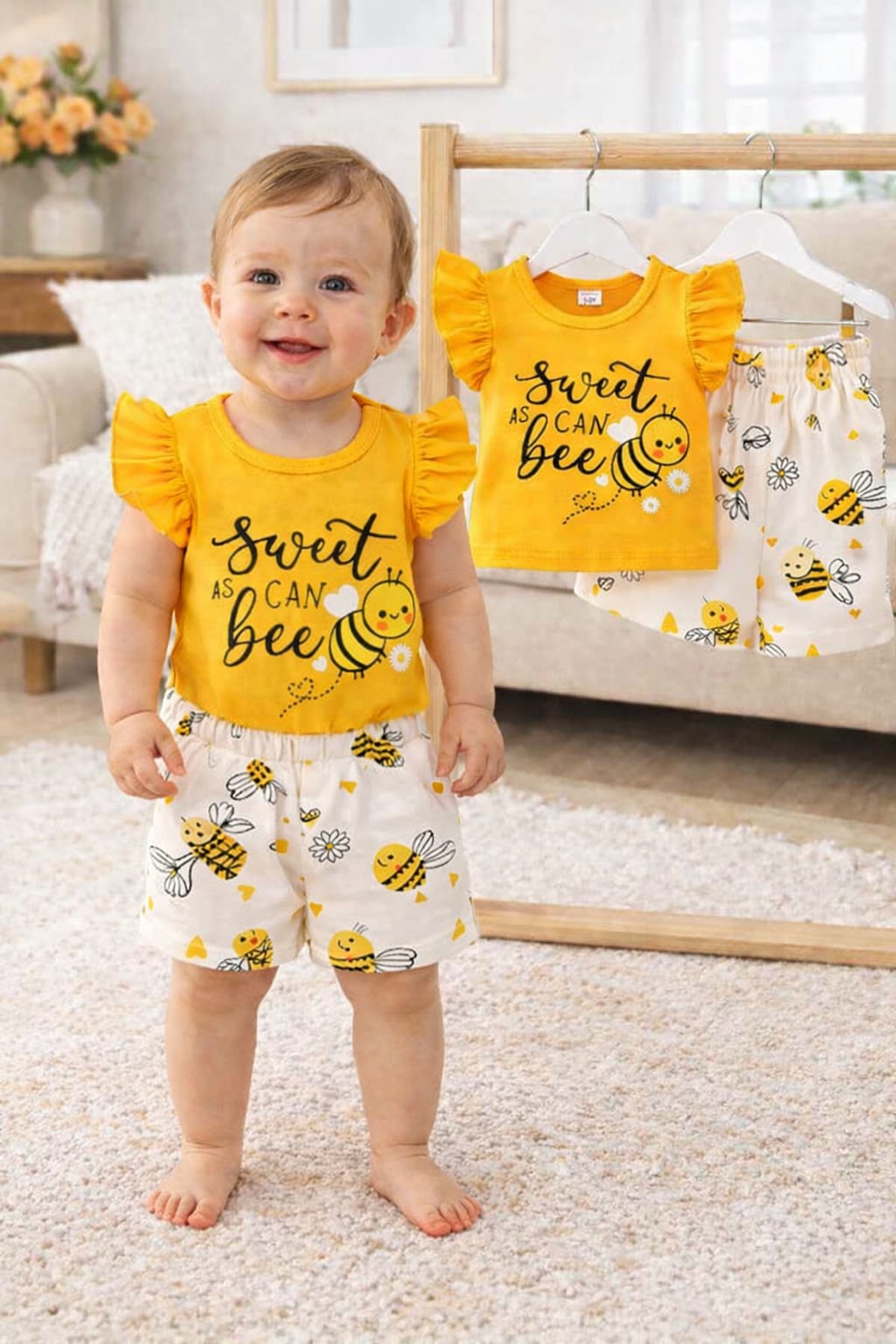 Exclusive Baby printed Tee and pant set
