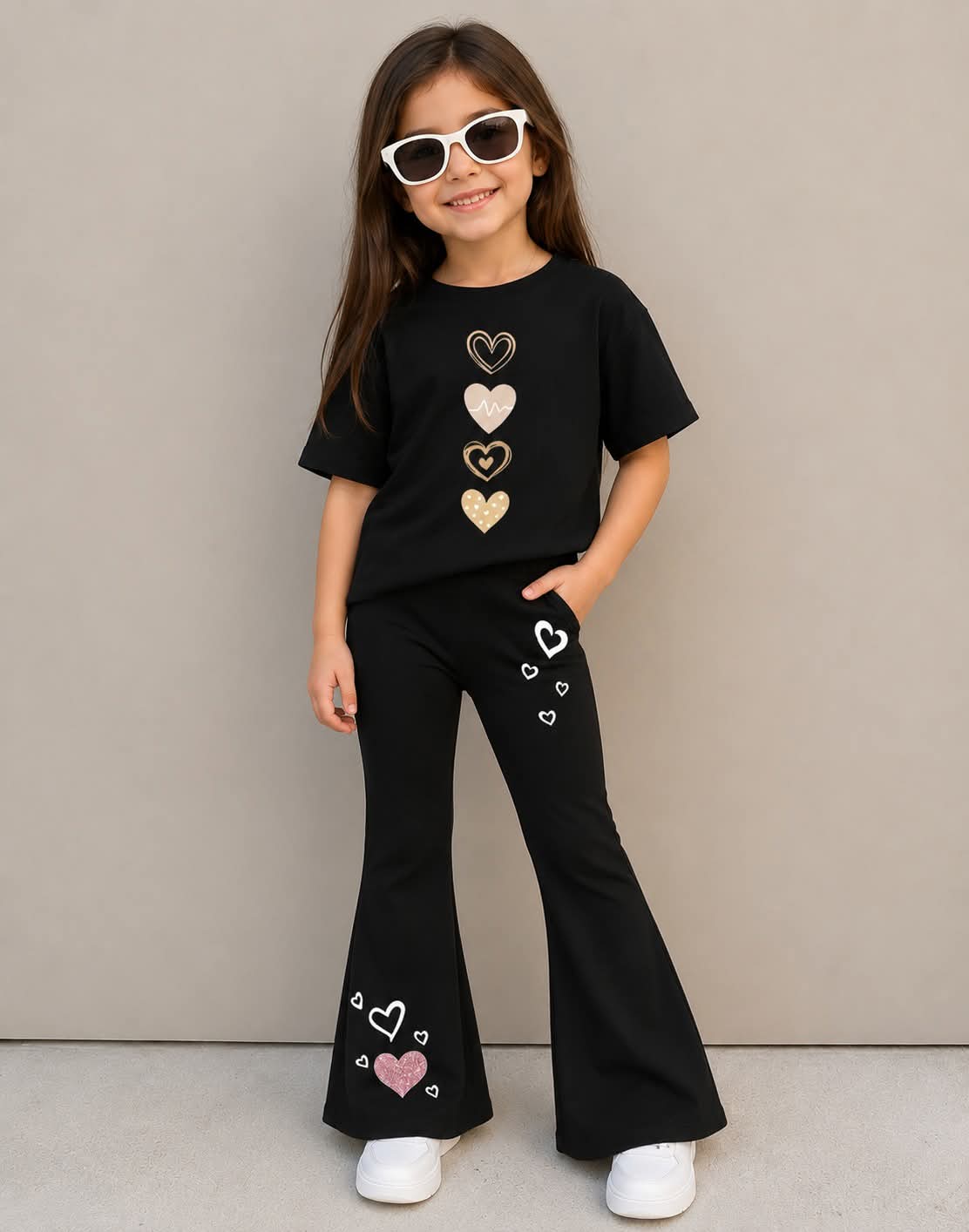Stylish Cotton Tee & Flared Pant Set (2-12 Years)
