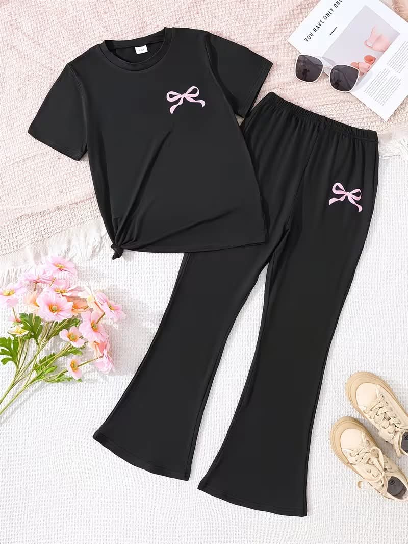 Stylish Cotton Tee & Flared Pant Set (2-12 Years)