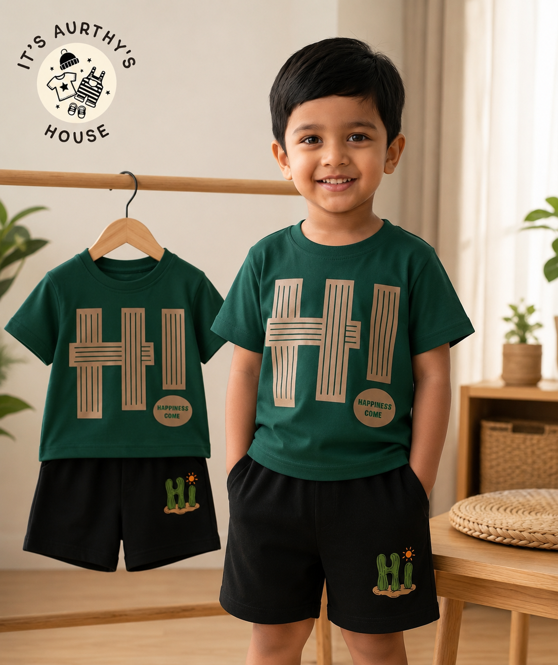 Exclusive Baby printed Tee and pant set