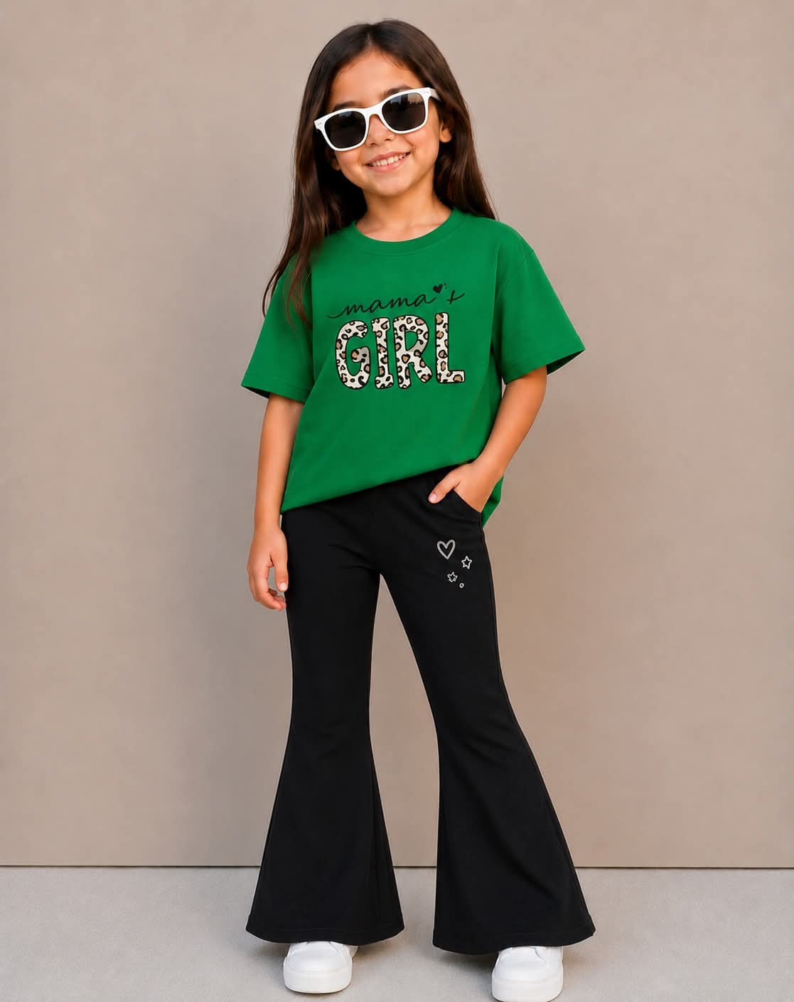 Stylish Cotton Tee & Flared Pant Set (2-12 Years)