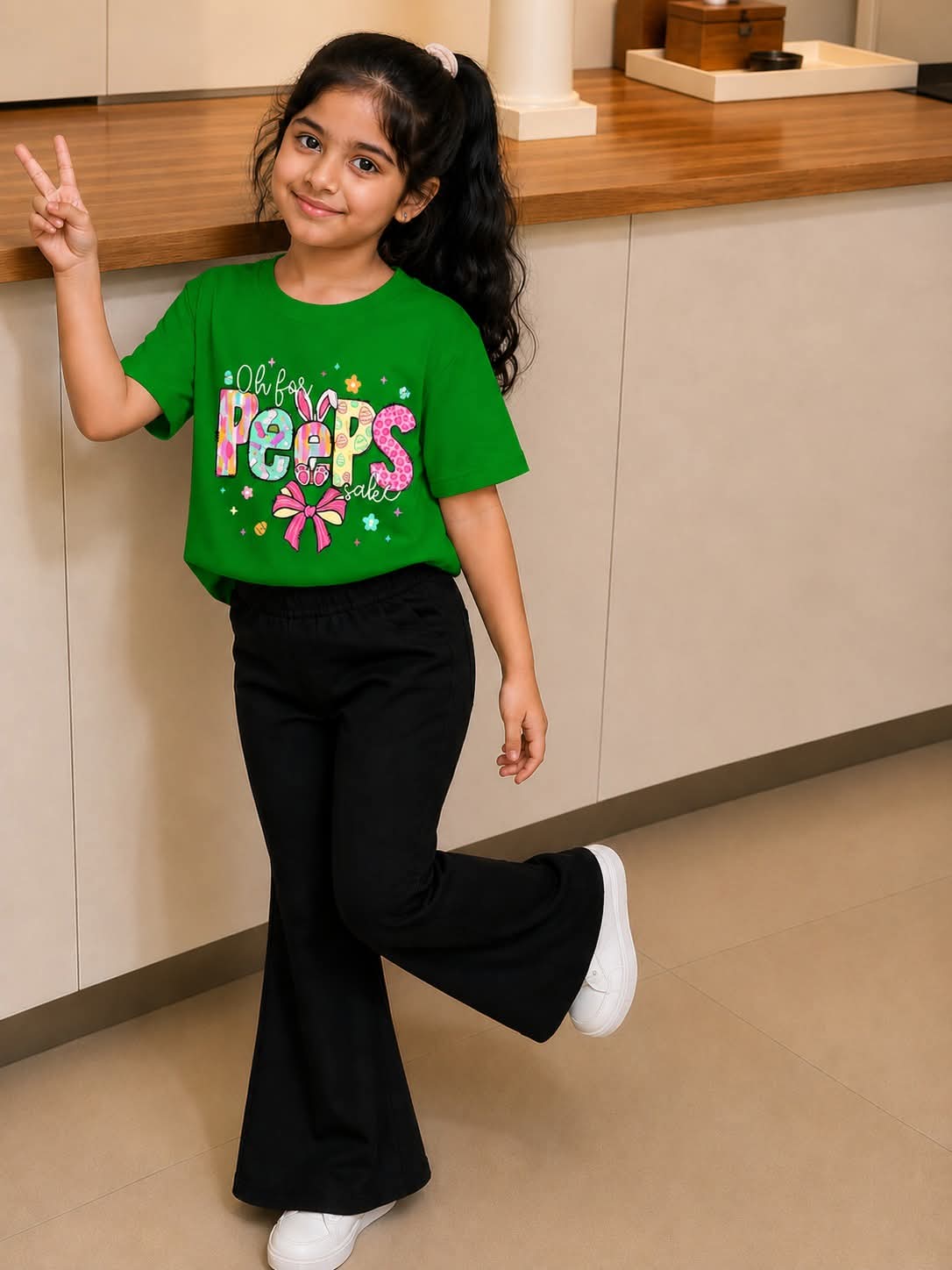 Stylish Cotton Tee & Flared Pant Set (2-12 Years)