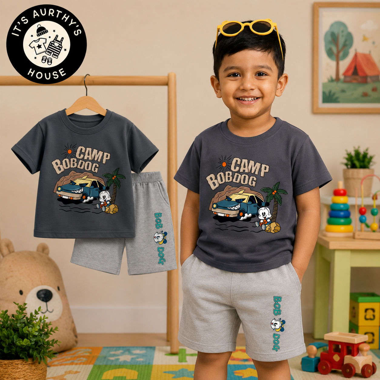 Exclusive Baby printed Tee and pant set