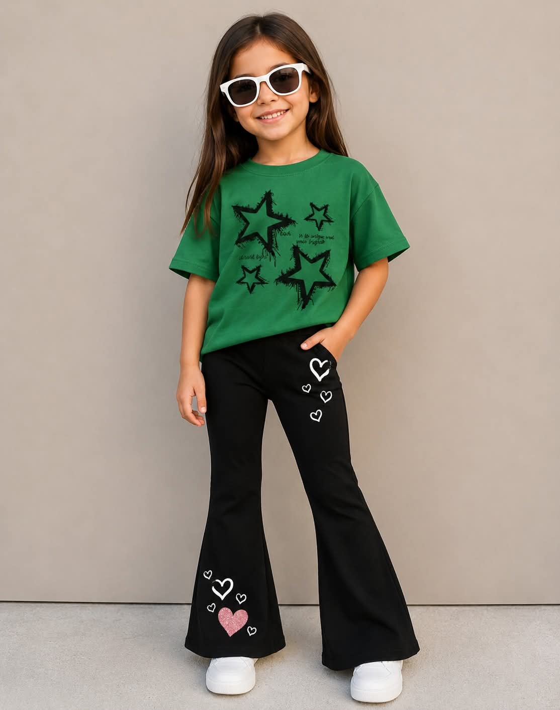 Stylish Cotton Tee & Flared Pant Set (2-12 Years)