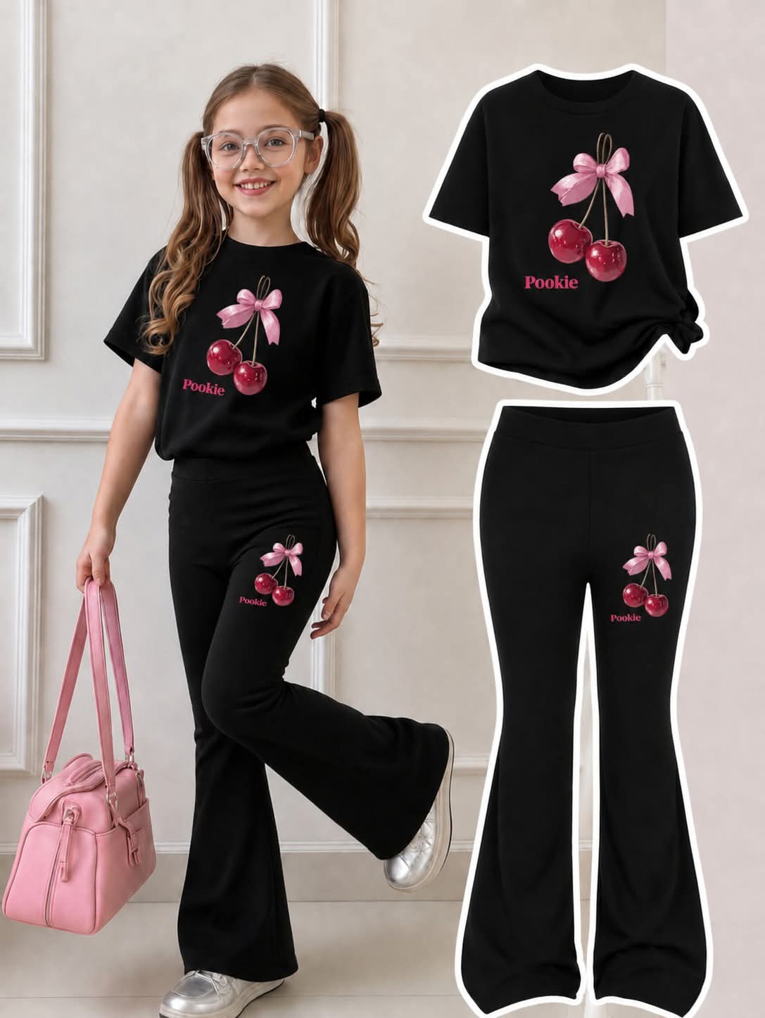 Stylish Cotton Tee & Flared Pant Set (2-12 Years)
