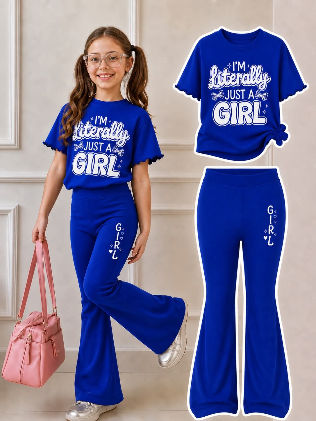 Stylish Cotton Tee & Flared Pant Set (2-12 Years)