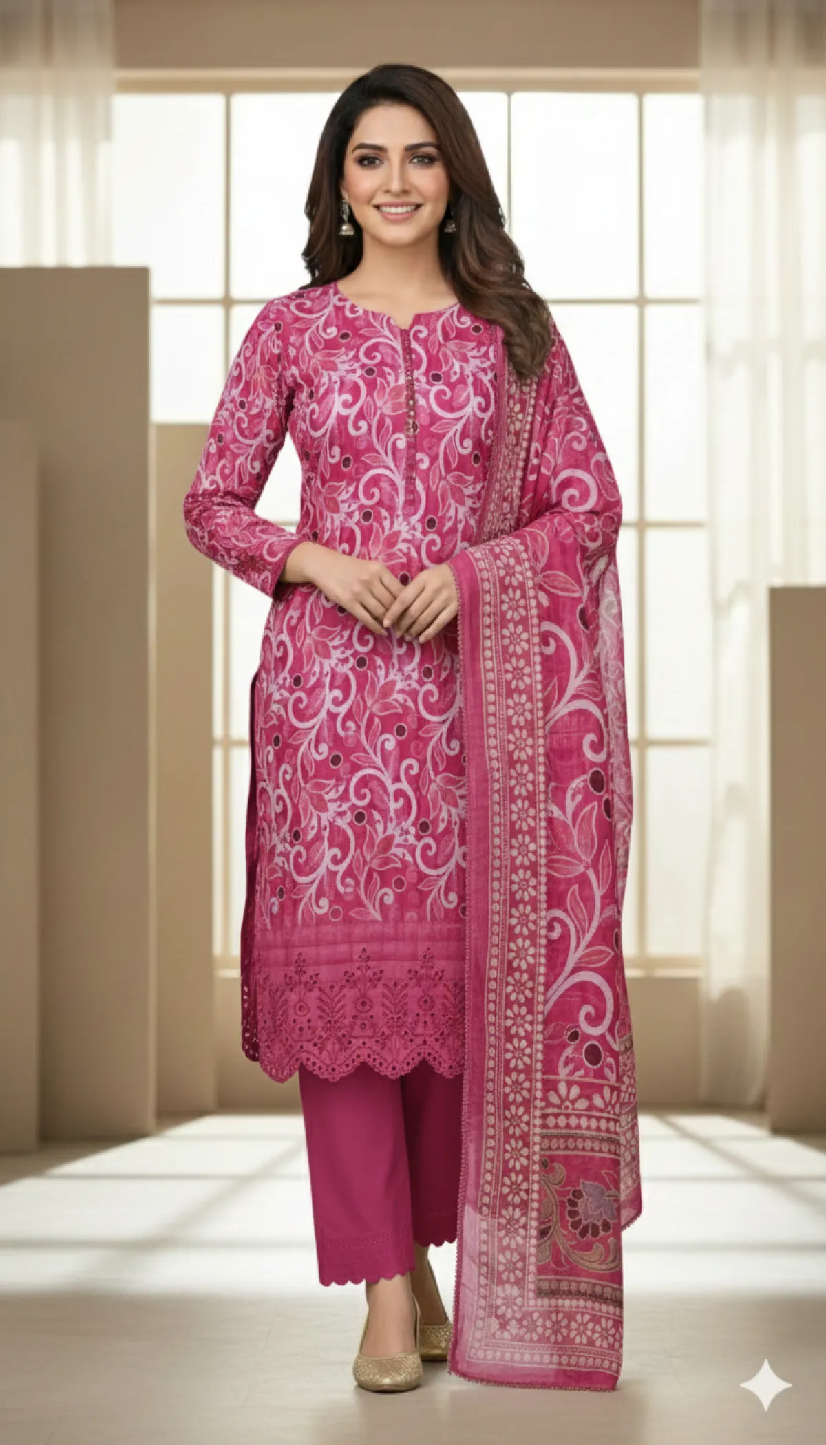 Mashaal Cotton Three-piece - Image 1