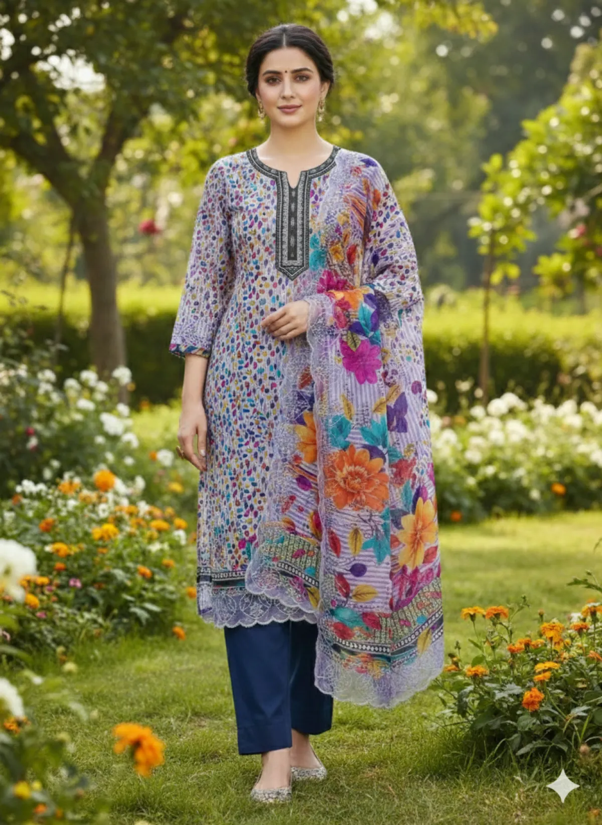 Mashaal Cotton Three-piece