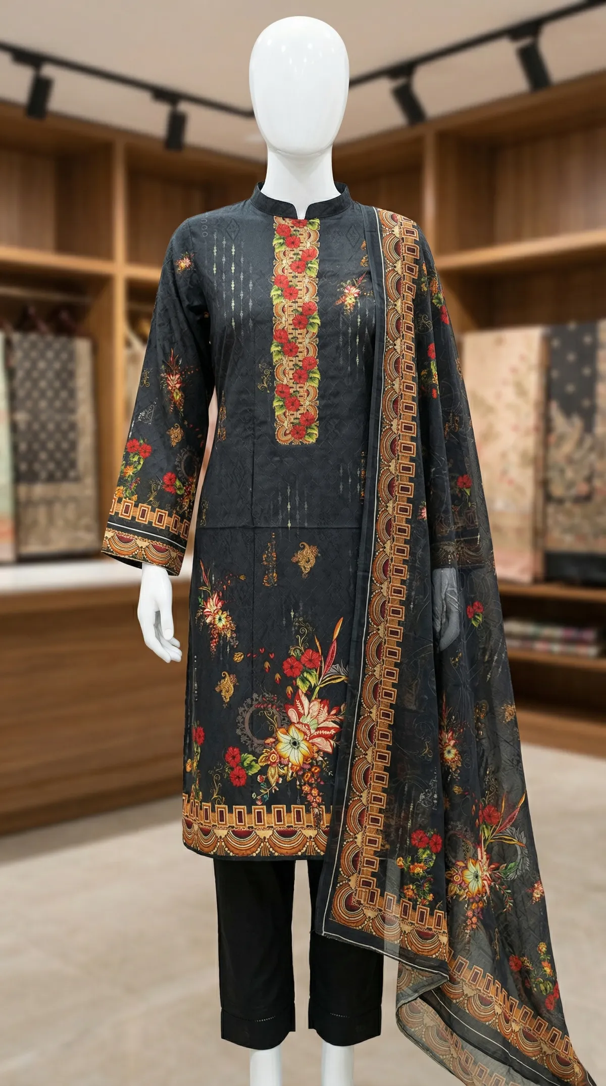 Maheshwari silk 3 piece - Image 1