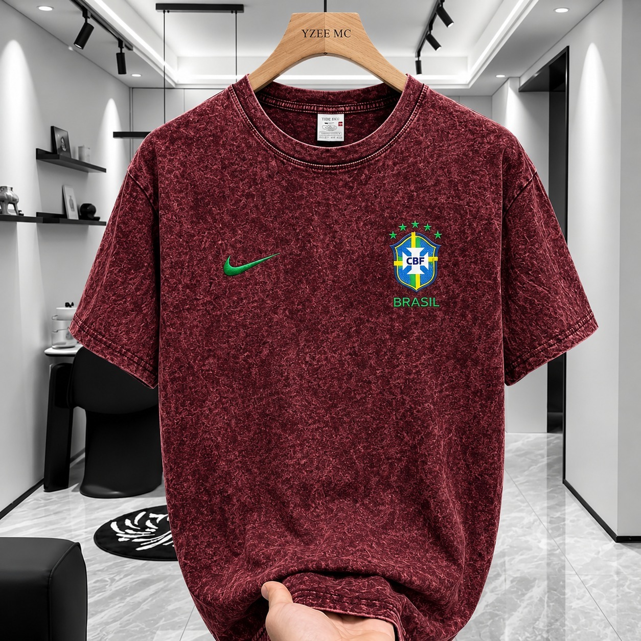 ACID WASH DROP SHOULDER T-SHIRT
