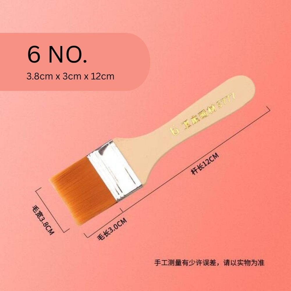 1 Piece "No.8" Professional Gesso Brush â Premium Synthetic Durable Brush for DIY Art, Crafts, Gesso, Acrylic, Primer & Canvas Preparation | Lightweight Artist Brush with White & Golden Bristles From ArtEase Studio by CHARUKAJ (4.7 Ã 3.0 Ã 12.5 cm)_img_1