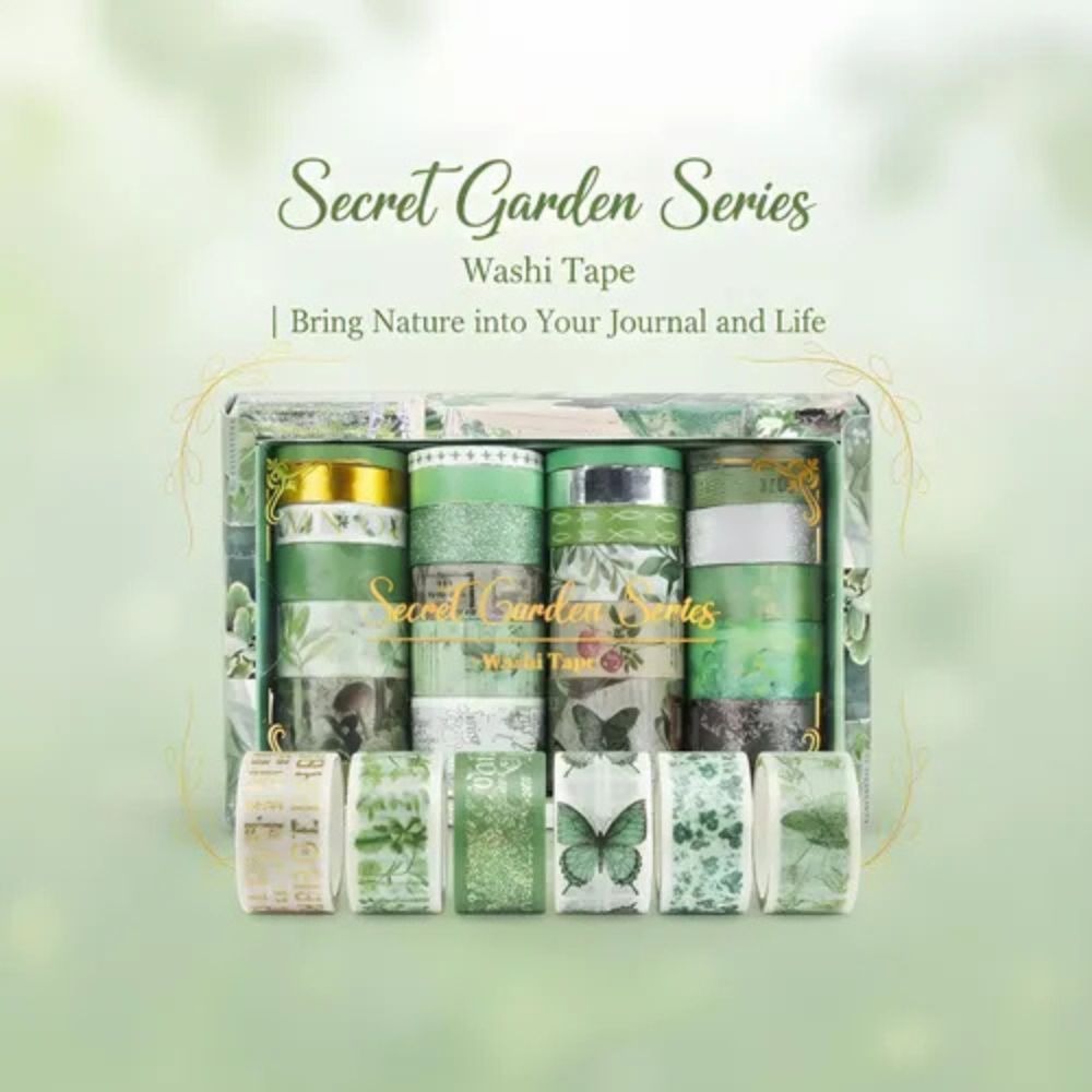 Secret Garden Series Retro Medieval Series Vintage Washi Tape Set – Decorative Masking Tape Collection with Assorted Retro Patterns, Multiple Widths & Colours for Scrapbooking, Journaling, Gift Wrapping, Card Making & DIY Crafts From CHARUKAJ_img_2