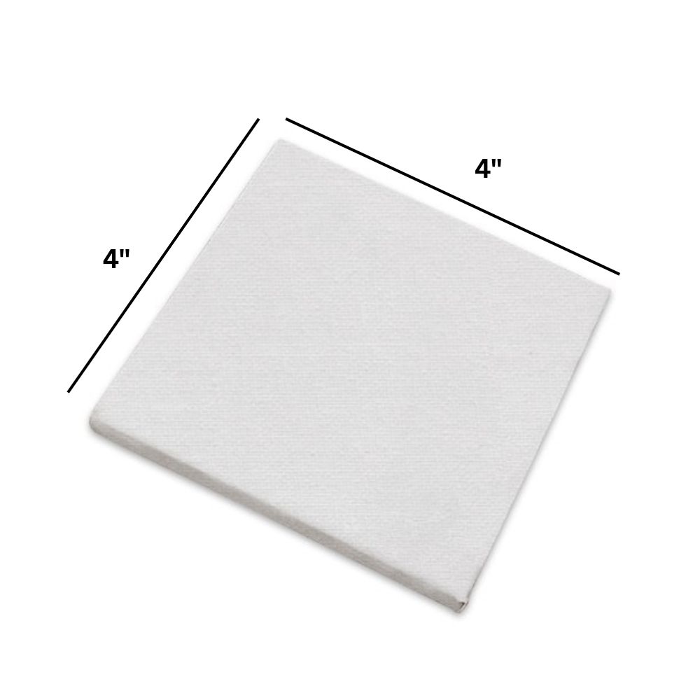 4 Piece 4x4 Inch Blank White Flat Art Canvas / Canvases for Painting Cotton Primed Painting Canvas Panels, Canvas Boards is for Professionals, Students & Kids for Acrylic Paint, Oil Paint & Watercolor By CHARUKAJ