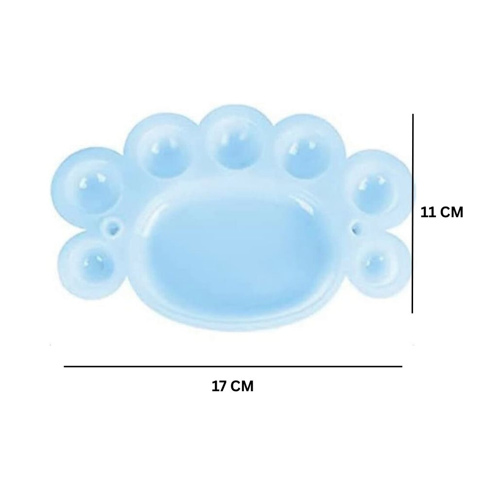 Little Feet 17cm × 11cm Plastic Artist Paint Palette for Acrylic, Watercolor & Poster Color Multi Purpose Drawing Tray Paint Plates By CHARUKAJ (Yellow, Blue, Pink & White)