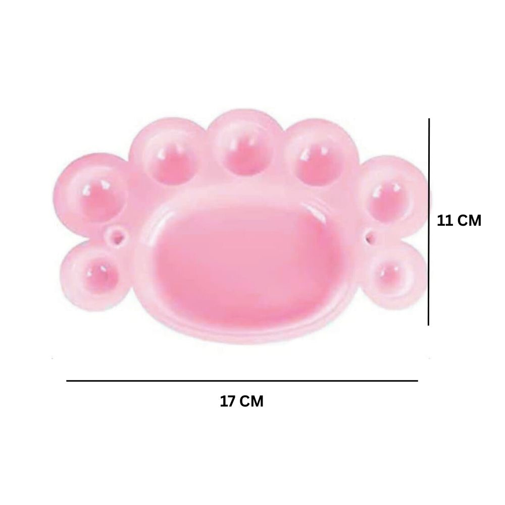 Little Feet 17cm × 11cm Plastic Artist Paint Palette for Acrylic, Watercolor & Poster Color Multi Purpose Drawing Tray Paint Plates By CHARUKAJ (Pink)