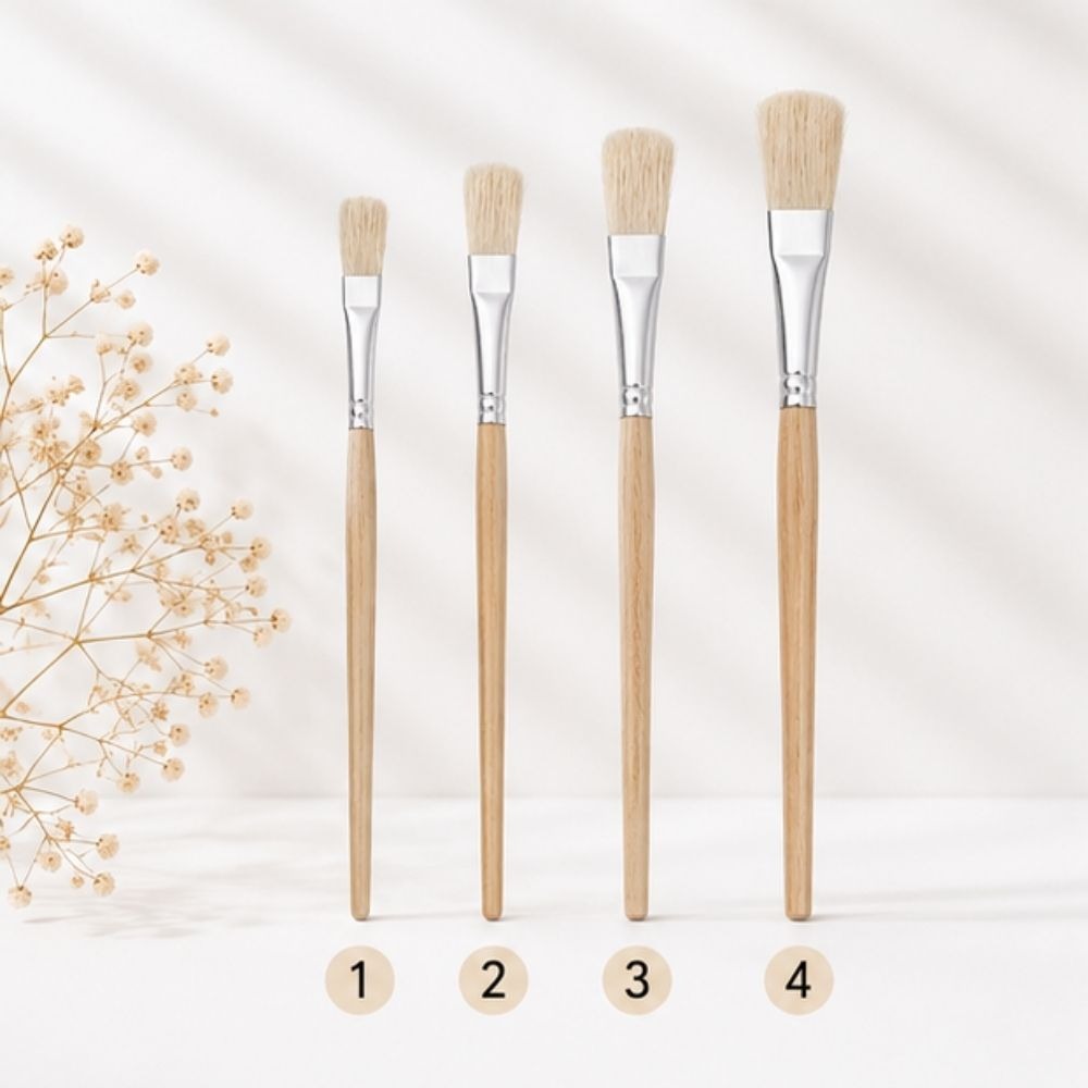 S1-S4 Premium Silver Professional Mop Brush – Premium Natural GoatHair Perfect for Gold Leaf Gilding, Art & Crafts, Lightweight Artist Brush From ArtEase Studio by CHARUKAJ