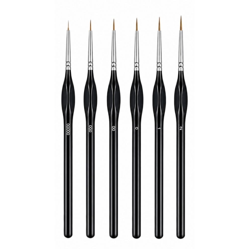 6 Pieces Professional Detail Paint Brush Set – Premium Synthetic Bristles Perfect For Fine Detailing, Miniature Painting, Acrylic, Watercolor, Oil, Nail Art, Crafts & Model Painting, Comfortable Precision Artist Brush Set From ArtEase Studio By CHARUKAJ
