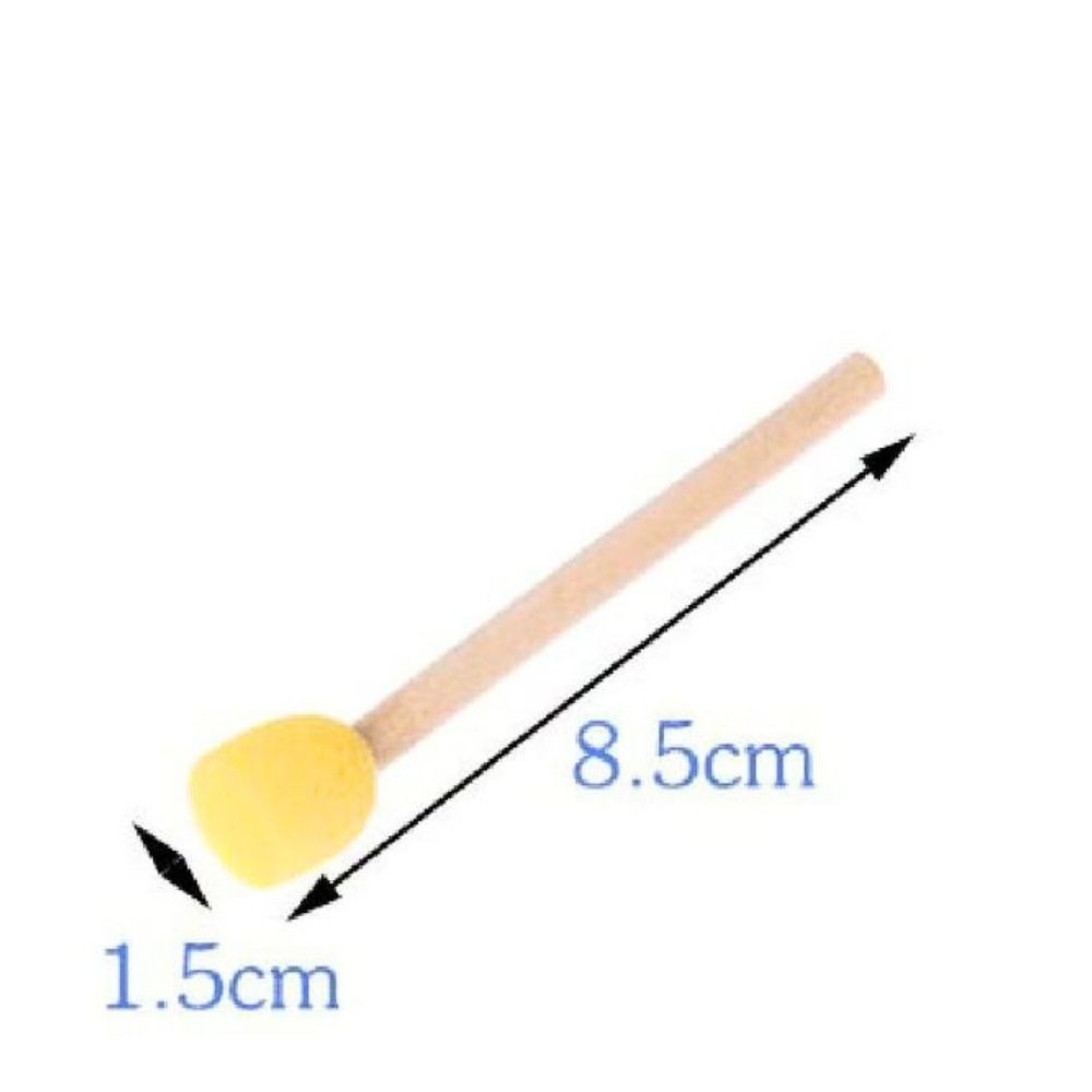 S1 – 1.5 × 8.3 cm Yellow Mushroom Head Sponge Seal Set – Round Foam Sponge Painting Brushes with Wooden Handles for Kids DIY Painting, Stippling, Doodling, Clay, Arts & Crafts From CHARUKAJ