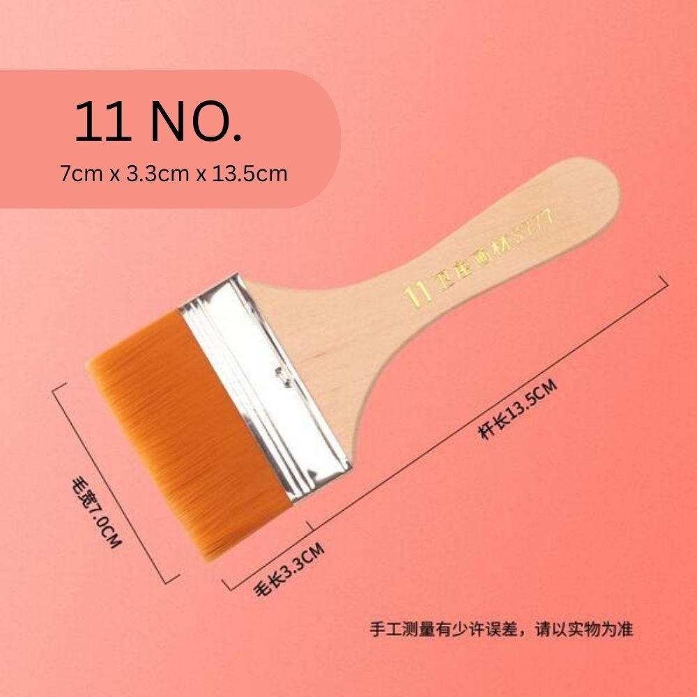 1 Piece "No.11" Professional Gesso Brush – Premium Synthetic Durable Brush for DIY Art, Crafts, Gesso, Acrylic, Primer & Canvas Preparation | Lightweight Artist Brush with White & Golden Bristles From ArtEase Studio by CHARUKAJ (7.0 × 3.3 × 13.5 cm)_img_0