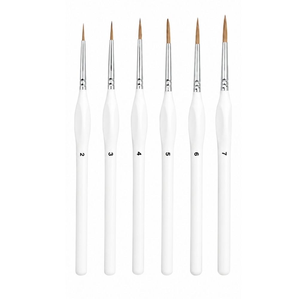 6 Pieces Professional Detail Paint Brush Set – Premium Synthetic Bristles Perfect For Fine Detailing, Miniature Painting, Acrylic, Watercolor, Oil, Nail Art, Crafts & Model Painting, Comfortable Precision Artist Brush Set From ArtEase Studio By CHARUKAJ