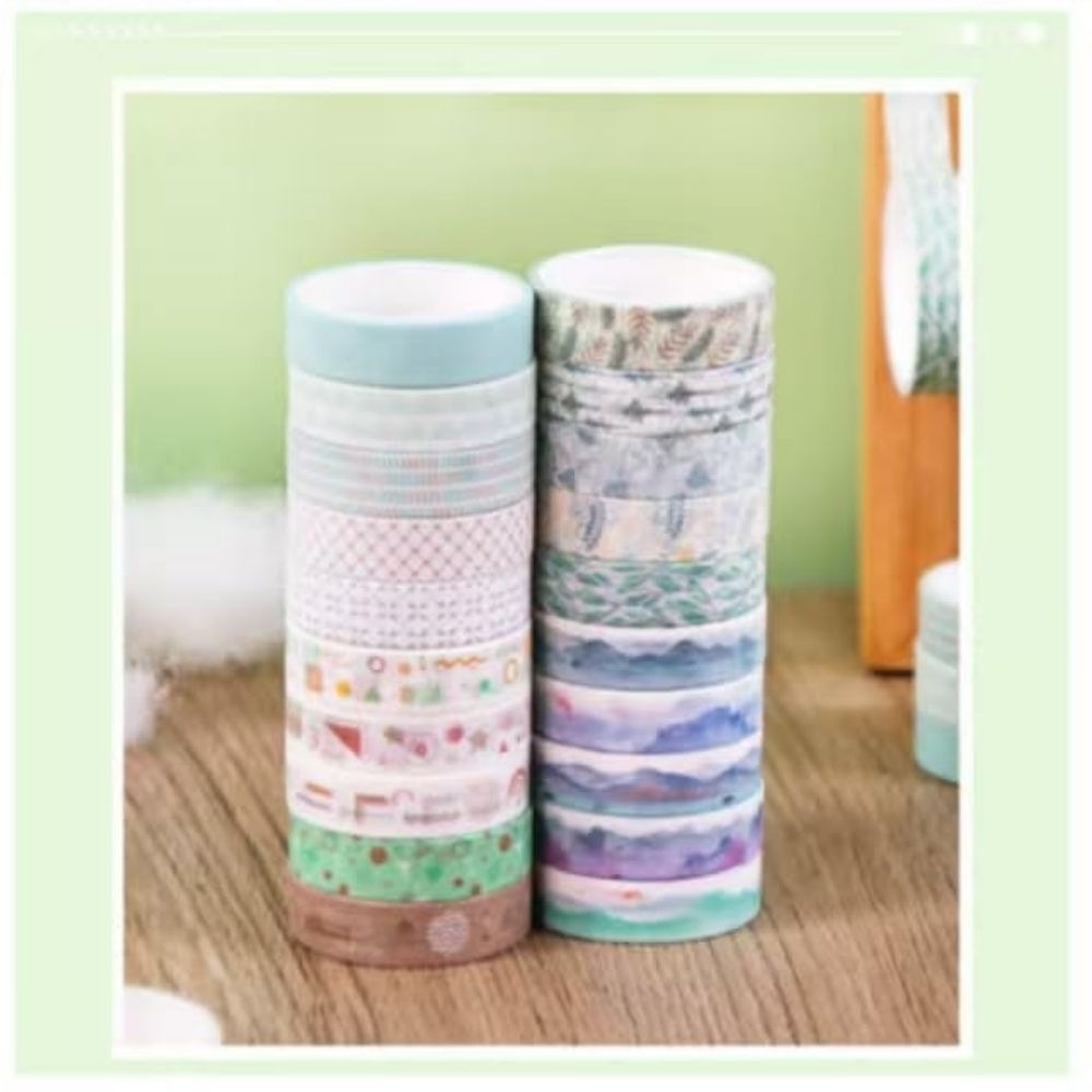 Forest Style Watercolor Series Washi Tape Set – Cute Decorative Masking Tape Collection with Assorted Cartoon & Unicorn Designs for Scrapbooking, Journaling, Planners, Bullet Journals, Gift Wrapping, DIY Crafts & Creative Projects From CHARUKAJ_img_2