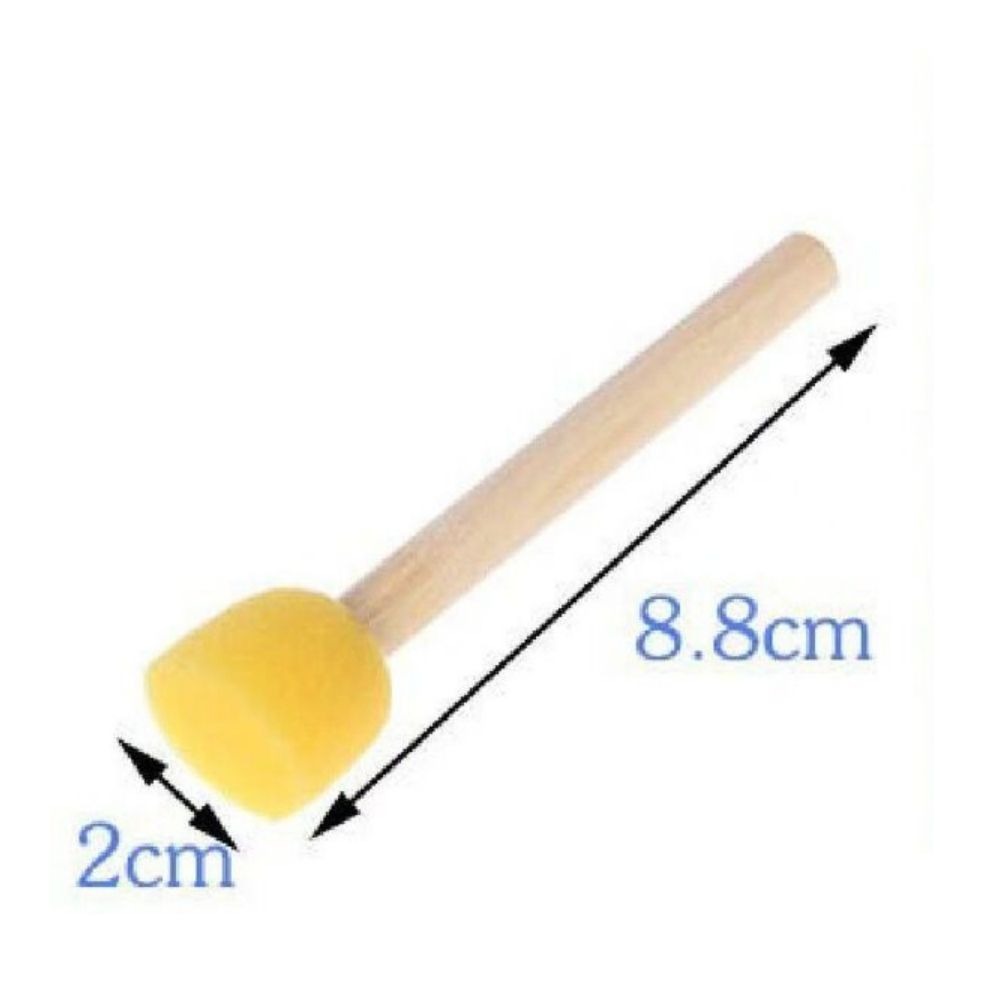 S2 – 2 × 8.8 cm Yellow Mushroom Head Sponge Seal Set – Round Foam Sponge Painting Brushes with Wooden Handles for Kids DIY Painting, Stippling, Doodling, Clay, Arts & Crafts From CHARUKAJ