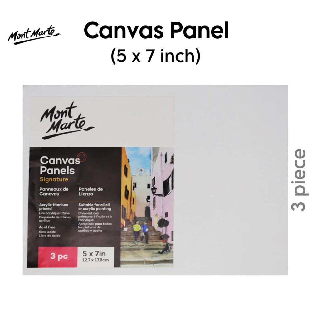 Mont Marte Canvas Panel – 5×7 inch (3pc Pack)