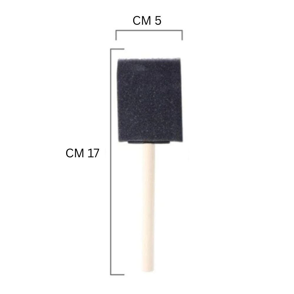 S2-5 x 17cm Black Sponge Paint Brush Set – Foam Brushes with Wooden Handles for Acrylic, Oil, Watercolor, Staining, Varnishing, Drawing, DIY Crafts & Painting Projects From CHARUKAJ