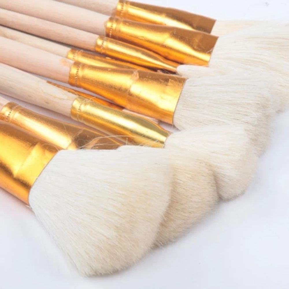 S9 / S10 / S15 / S20 Golden Professional Mop Brush – Premium Natural GoatHair Perfect for Gold Leaf Gilding, Art & Crafts, Lightweight Artist Brush From ArtEase Studio by CHARUKAJ