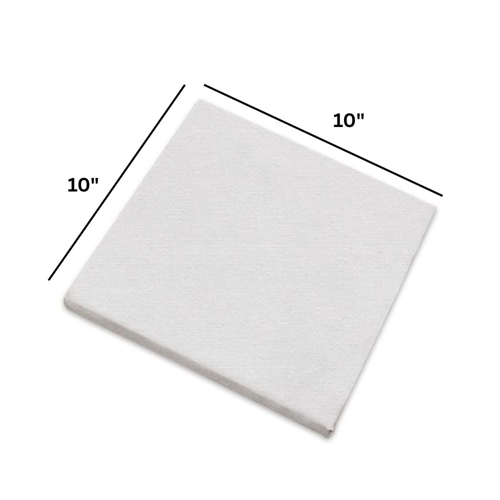2 Piece 10x10 Inch Blank White Flat Art Canvas / Canvases for Painting Cotton Primed Painting Canvas Panels, Canvas Boards is for Professionals, Students & Kids for Acrylic Paint, Oil Paint & Watercolor By CHARUKAJ