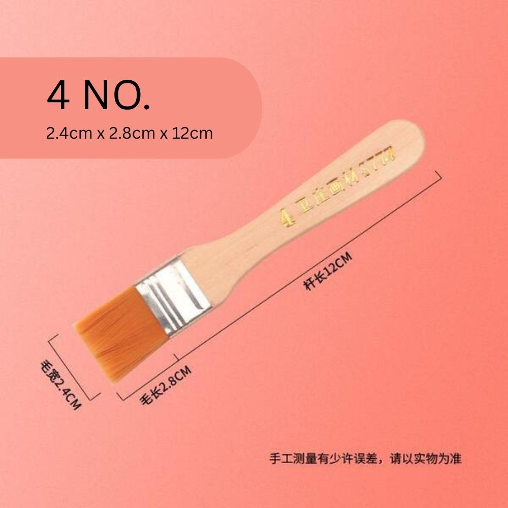 1 Piece "No.4" Professional Gesso Brush – Premium Synthetic Durable Brush for DIY Art, Crafts, Gesso, Acrylic, Primer & Canvas Preparation | Lightweight Artist Brush with White & Golden Bristles From ArtEase Studio by CHARUKAJ (2.4 × 2.8 × 12.0 cm)_img_0
