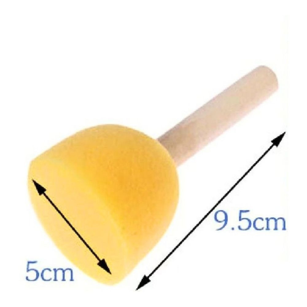 S5 – 5 × 9.6 cm Yellow Mushroom Head Sponge Seal Set – Round Foam Sponge Painting Brushes with Wooden Handles for Kids DIY Painting, Stippling, Doodling, Clay, Arts & Crafts From CHARUKAJ