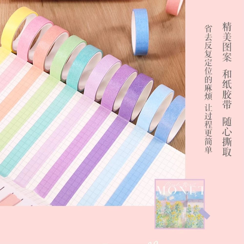 Macaroon Color Series Washi Tape Set – Cute Decorative Masking Tape Collection with Assorted Cartoon & Unicorn Designs for Scrapbooking, Journaling, Planners, Bullet Journals, Gift Wrapping, DIY Crafts & Creative Projects From CHARUKAJ_img_2