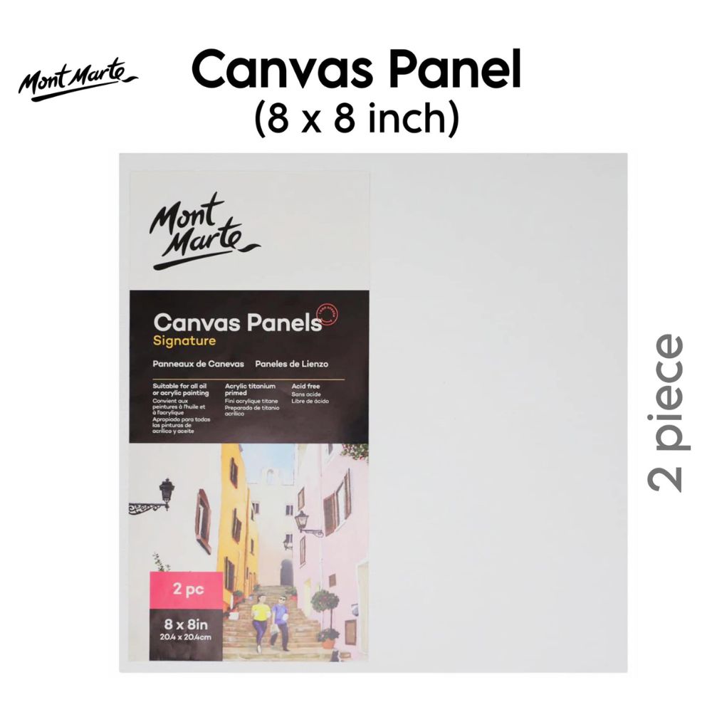 Mont Marte Canvas Panel – 8×8 inch (2pc Pack)