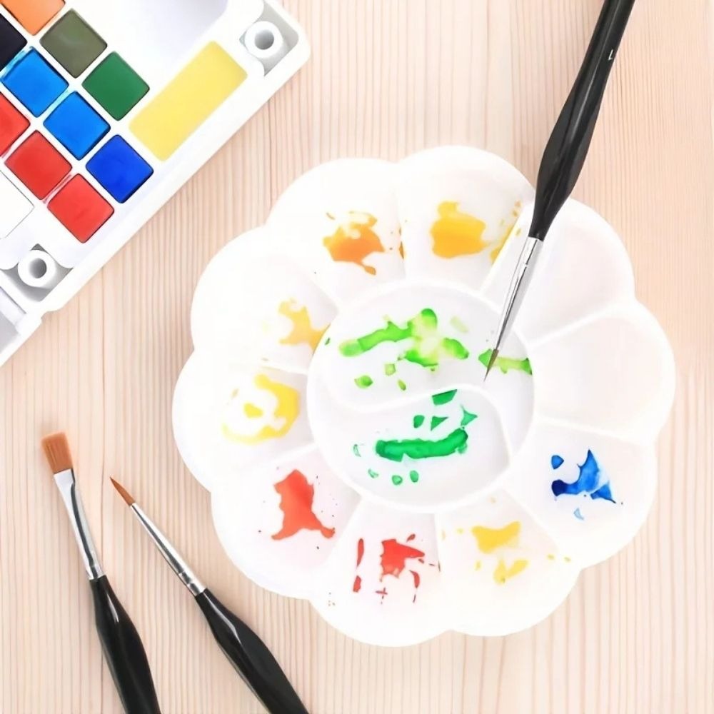 5 Pieces Multicolor 8.2CM Paint Mixing Palette Set – Reusable Watercolor, Acrylic & Oil Paint Mixing Trays with Multiple Grids for Kids, Students, Artists & DIY Art Craft From CHARUKAJ_img_6