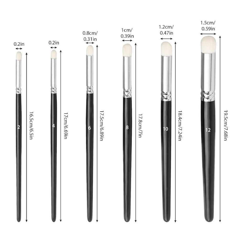 6 Pieces Professional Dry Brush Premium Goat Hair & Nylon Miniature Paint Brushes for Warhammer 40K, DND, Scale Models, Ceramics, Acrylic, Oil, Terrain, Model Making & Dry Brushing Techniques  From ArtEase Studio By CHARUKAJ