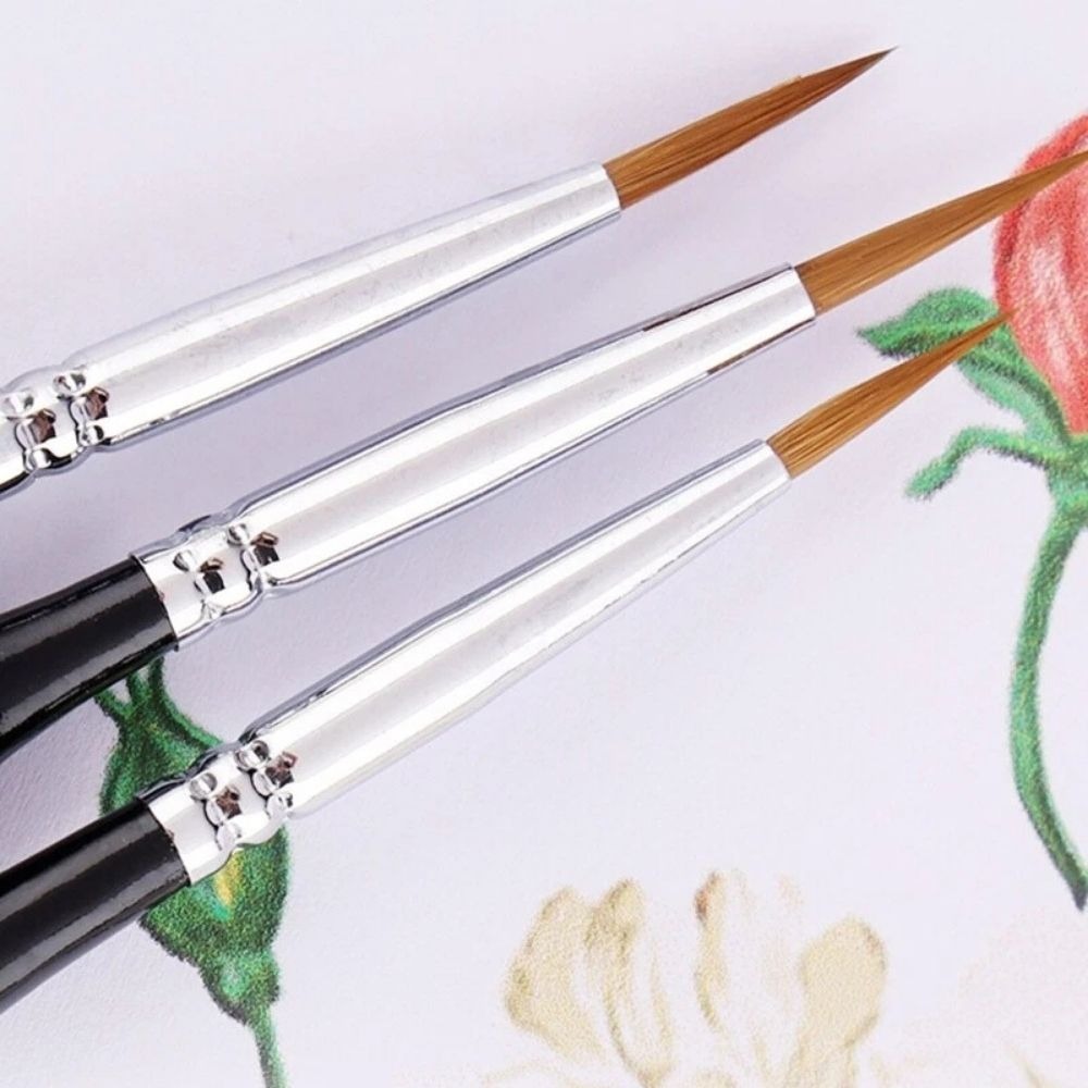 3 Pieces Professional Detail Paint Brush Set – Premium Synthetic Bristles Perfect For Fine Detailing, Miniature Painting, Acrylic, Watercolor, Oil, Nail Art, Crafts & Model Painting, Comfortable Precision Artist Brush Set From ArtEase Studio By CHARUKAJ ( Size -00000, 000, 00)_img_1