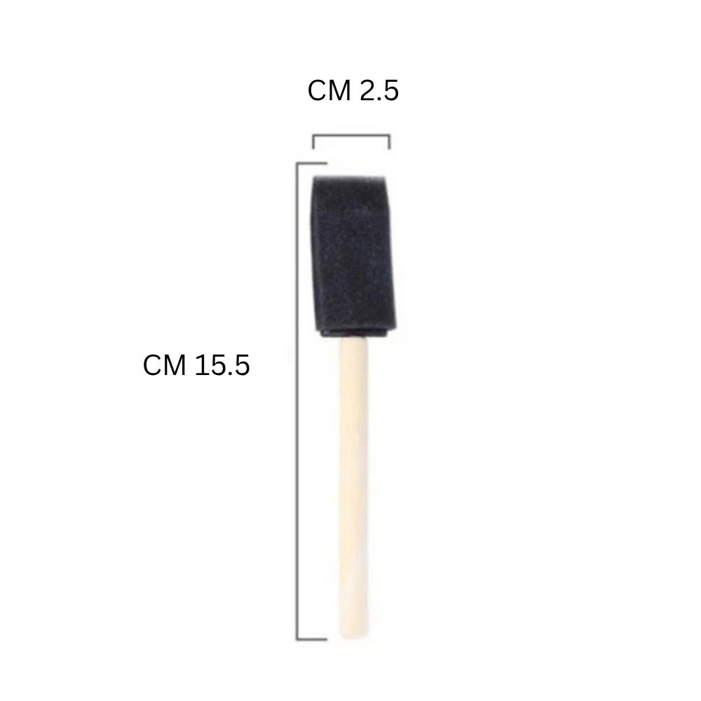 S4-15.5 x 2.5cm Black Sponge Paint Brush Set – Foam Brushes with Wooden Handles for Acrylic, Oil, Watercolor, Staining, Varnishing, Drawing, DIY Crafts & Painting Projects From CHARUKAJ
