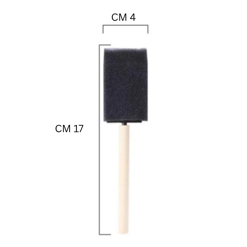S3-4 x 15.5cm Black Sponge Paint Brush Set – Foam Brushes with Wooden Handles for Acrylic, Oil, Watercolor, Staining, Varnishing, Drawing, DIY Crafts & Painting Projects From CHARUKAJ