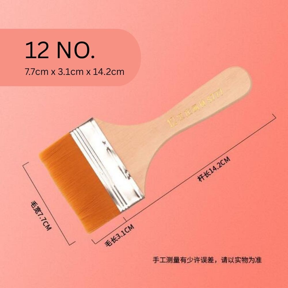 1 Piece "No.11" Professional Gesso Brush – Premium Synthetic Durable Brush for DIY Art, Crafts, Gesso, Acrylic, Primer & Canvas Preparation | Lightweight Artist Brush with White & Golden Bristles From ArtEase Studio by CHARUKAJ (7.0 × 3.3 × 13.5 cm)_img_3