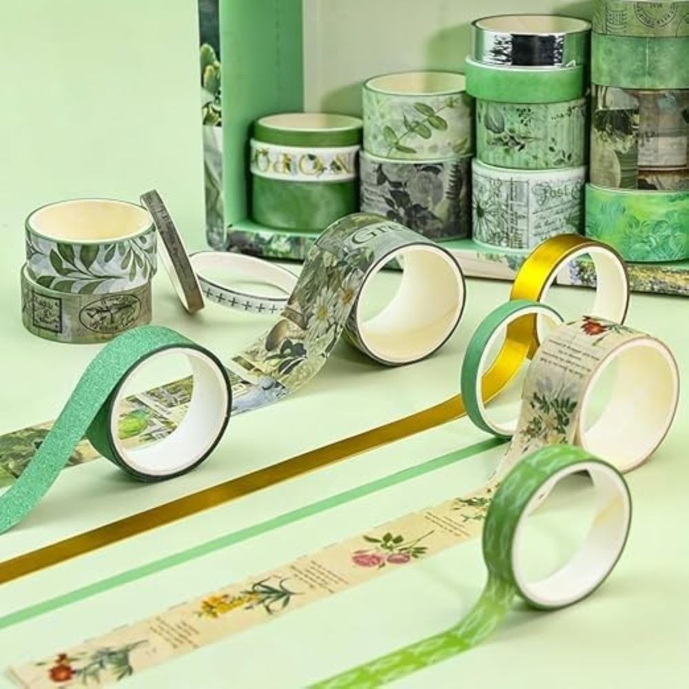 Secret Garden Series Retro Medieval Series Vintage Washi Tape Set – Decorative Masking Tape Collection with Assorted Retro Patterns, Multiple Widths & Colours for Scrapbooking, Journaling, Gift Wrapping, Card Making & DIY Crafts From CHARUKAJ_img_1