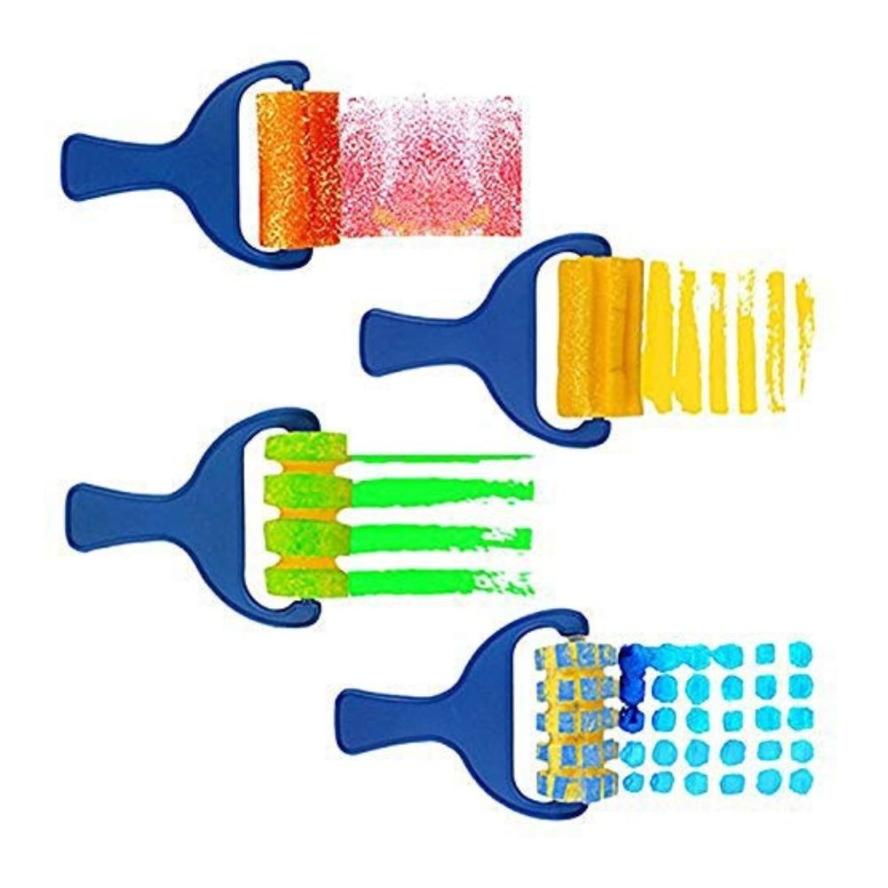 Large Slingshot 4Pcs Sponge Paint Roller Set – Reusable Sponge Painting Brushes for Kids Art, Craft, DIY Drawing, Early Learning, Classroom Activities & Creative Painting From CHARUKAJ