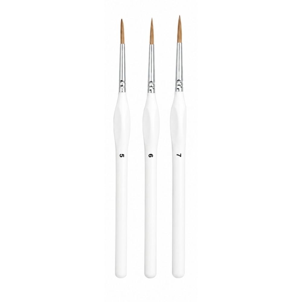 3 Pieces Professional Detail Paint Brush Set – Premium Synthetic Bristles Perfect For Fine Detailing, Miniature Painting, Acrylic, Watercolor, Oil, Nail Art, Crafts & Model Painting, Comfortable Precision Artist Brush Set From ArtEase Studio By CHARUKAJ