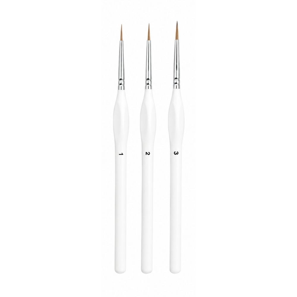3 Pieces Professional Detail Paint Brush Set – Premium Synthetic Bristles Perfect For Fine Detailing, Miniature Painting, Acrylic, Watercolor, Oil, Nail Art, Crafts & Model Painting, Comfortable Precision Artist Brush Set From ArtEase Studio By CHARUKAJ