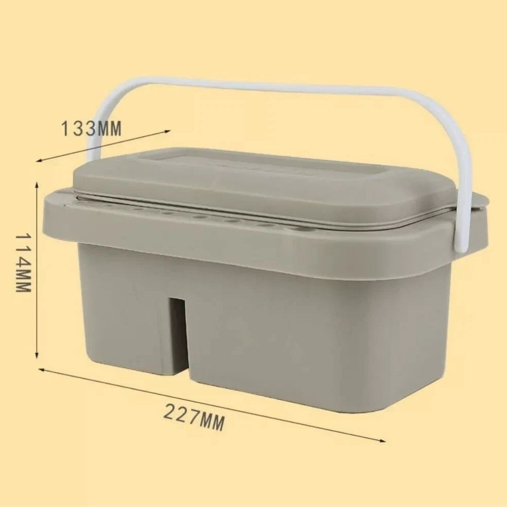 Grey 3-In-1 Multi-Function Paint Brush Washer Basin – Portable Brush Cleaner, Brush Holder & Mixing Palette With Lid For Watercolor, Acrylic, Gouache & Oil Painting From CHARUKAJ