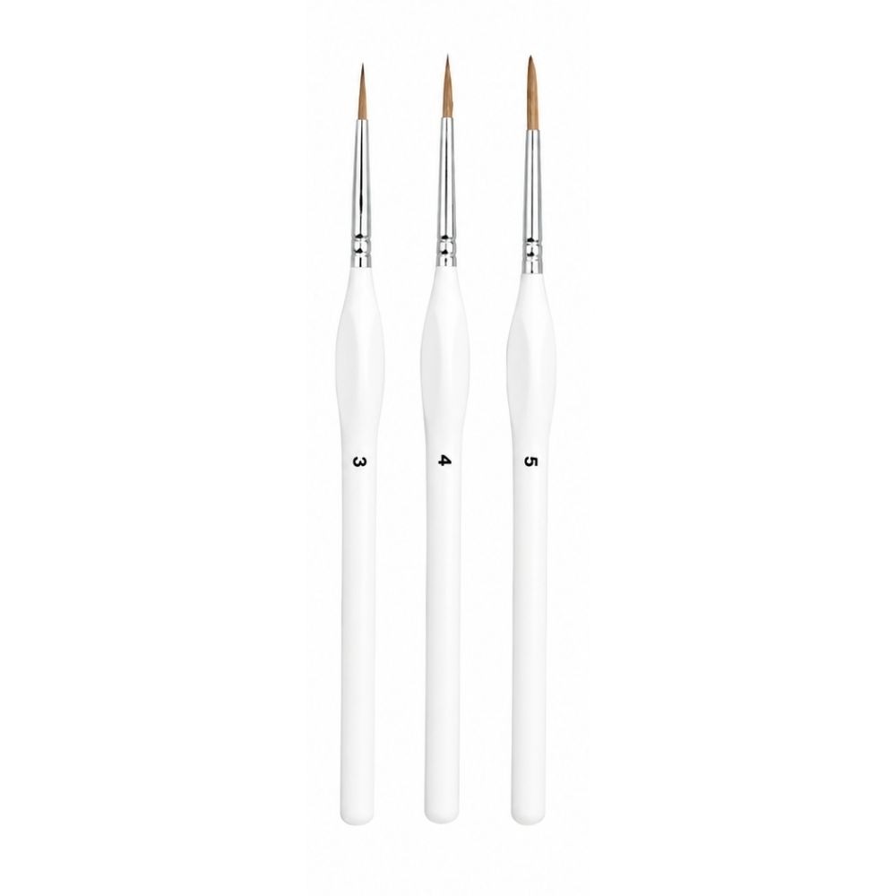 3 Pieces Professional Detail Paint Brush Set – Premium Synthetic Bristles Perfect For Fine Detailing, Miniature Painting, Acrylic, Watercolor, Oil, Nail Art, Crafts & Model Painting, Comfortable Precision Artist Brush Set From ArtEase Studio By CHARUKAJ