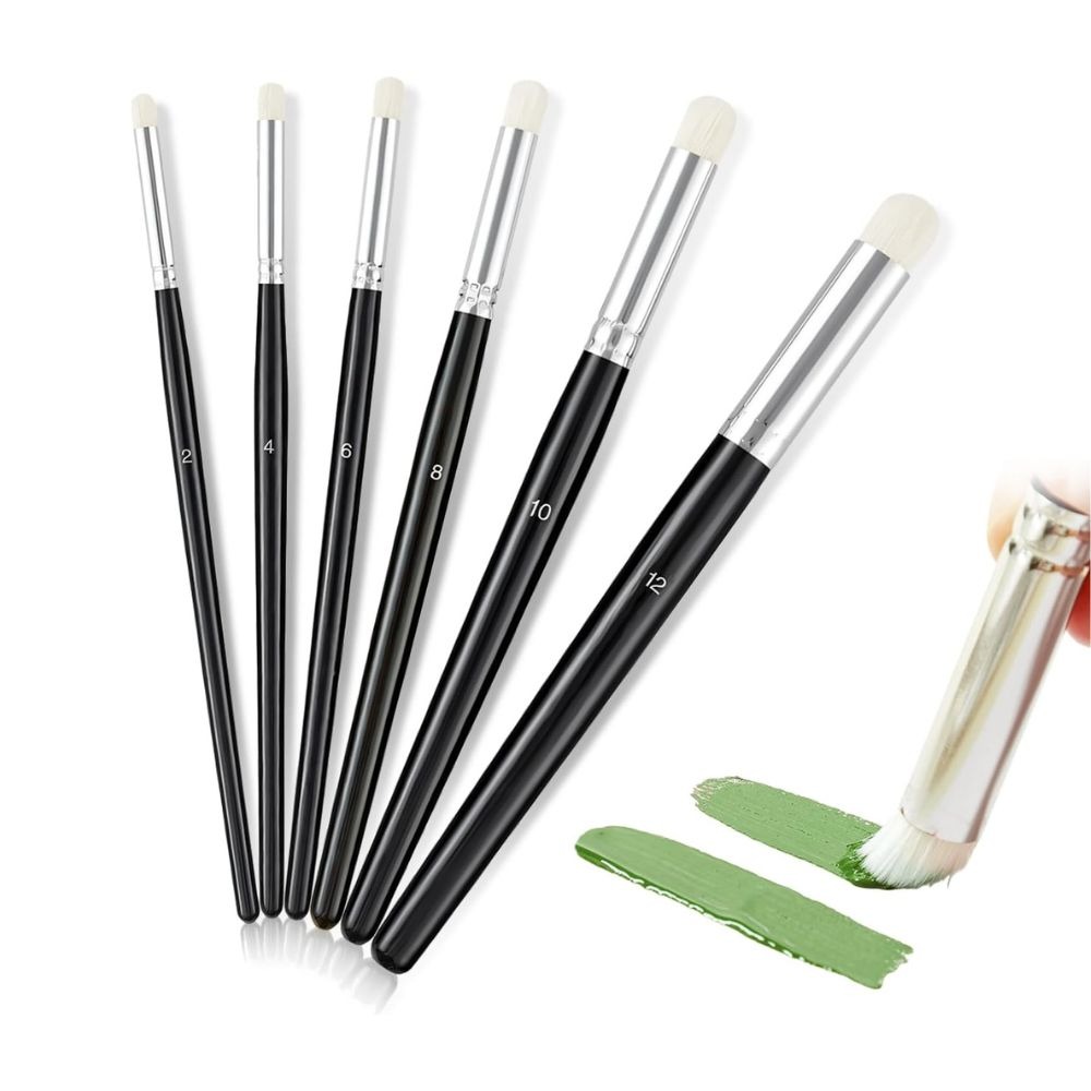 Professional Dry Brush Premium Goat Hair & Nylon Miniature Paint Brushes for Warhammer 40K, DND, Scale Models, Ceramics, Acrylic, Oil, Terrain, Model Making & Dry Brushing Techniques  From ArtEase Studio By CHARUKAJ