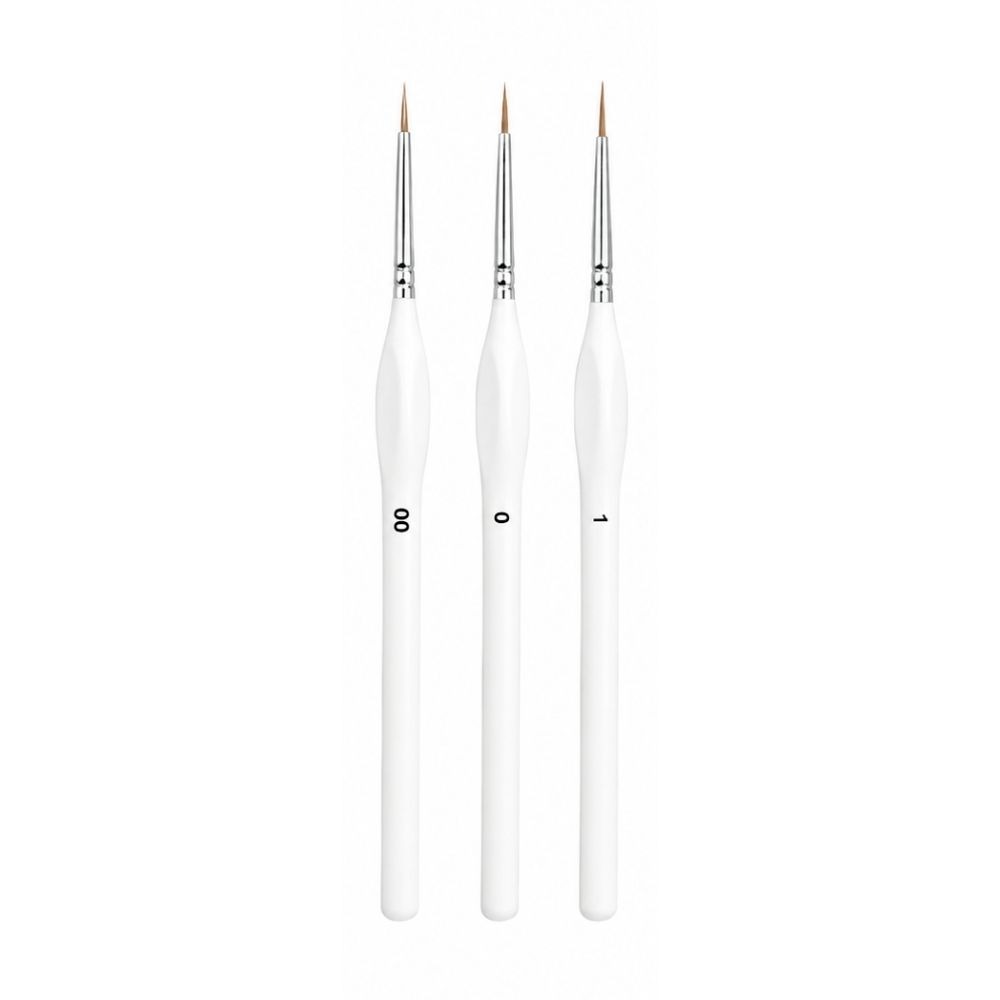 3 Pieces Professional Detail Paint Brush Set – Premium Synthetic Bristles Perfect For Fine Detailing, Miniature Painting, Acrylic, Watercolor, Oil, Nail Art, Crafts & Model Painting, Comfortable Precision Artist Brush Set From ArtEase Studio By CHARUKAJ