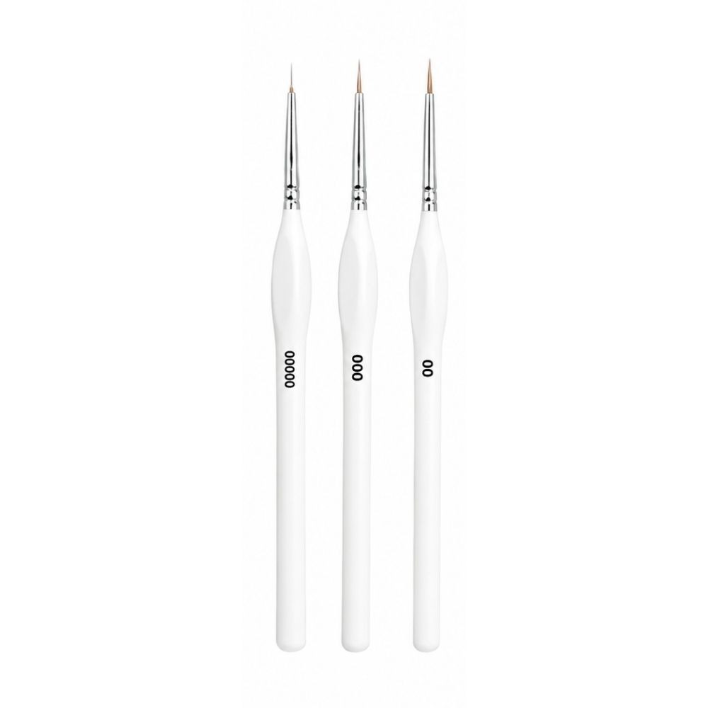 3 Pieces Professional Detail Paint Brush Set – Premium Synthetic Bristles Perfect For Fine Detailing, Miniature Painting, Acrylic, Watercolor, Oil, Nail Art, Crafts & Model Painting, Comfortable Precision Artist Brush Set From ArtEase Studio By CHARUKAJ