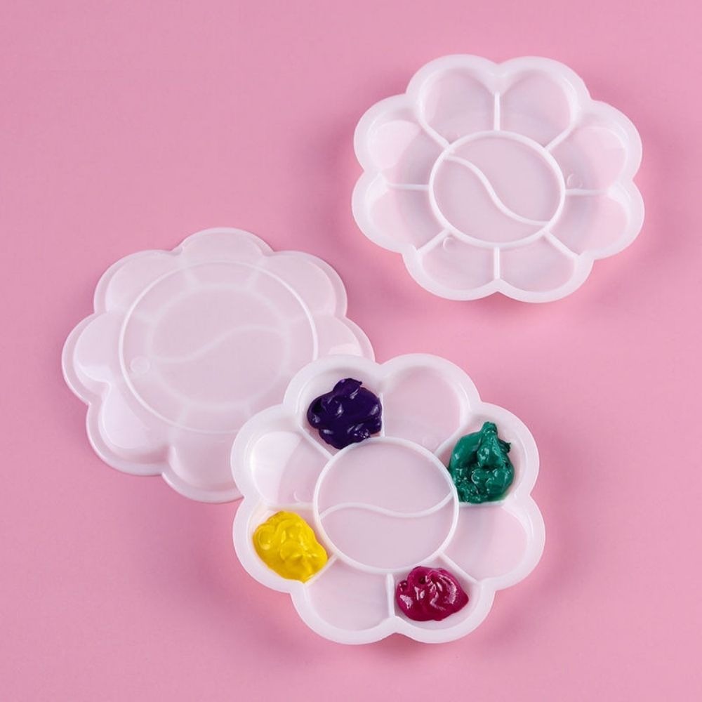 5 Pieces Multicolor 8.2CM Paint Mixing Palette Set – Reusable Watercolor, Acrylic & Oil Paint Mixing Trays with Multiple Grids for Kids, Students, Artists & DIY Art Craft From CHARUKAJ